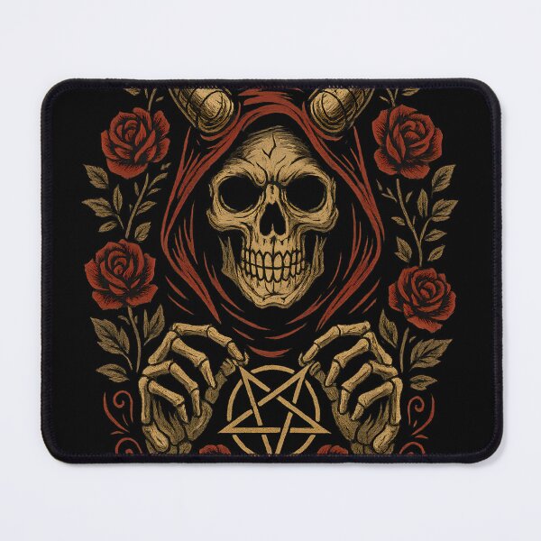 Item preview, Horned Demon Skull Occult Art designed and sold by Shoot-The-Moon.