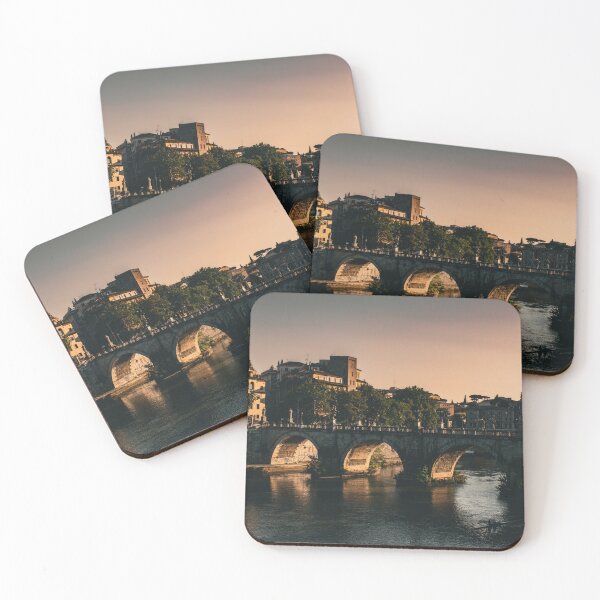 Item preview, Golden Evening on Ponte Sant’Angelo - Angels over the Tiber, Rome designed and sold by ksevis.