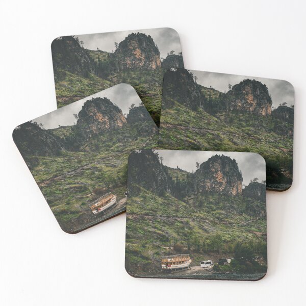 Item preview, Abandoned Boat Under Brooding Cliffs - Manavgat Lake in Turkey designed and sold by ksevis.