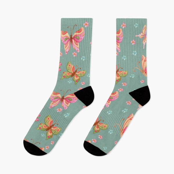 Item preview, Vintage Watercolor Butterflies and Flowers Pattern designed and sold by RMpc.