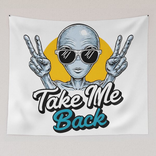 Item preview, Retro Alien with Peace Sign designed and sold by DriftGolden.