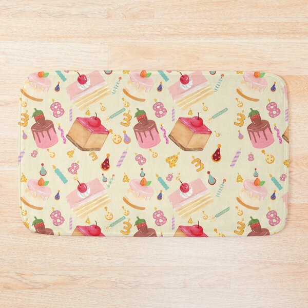 Item preview, Pastel Birthday Party Pattern – Cakes, Candles & Cute Number Theme on Cream Background designed and sold by RMpc.