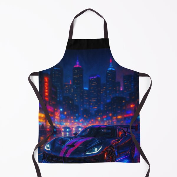 Item preview, Neon Lit Supercar Roaring in Nighttime City designed and sold by RevUpDesign.