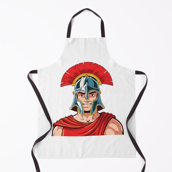 Item preview, Head ancient warrior in helmet and armor, Spartan or Trojan warrior or a Roman gladiator cartoon character, ancient roman gladiator in armour soldier, designed and sold by Danler.