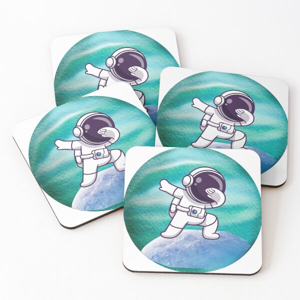 Item preview, Dab to the Moon – Cute Astronaut Dabbing on Blue Rock Sticker designed and sold by Miss Dewberry.