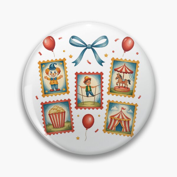 Item preview, Vintage Circus Stamp Collection with Funfair Theme designed and sold by ArtfulWeave.