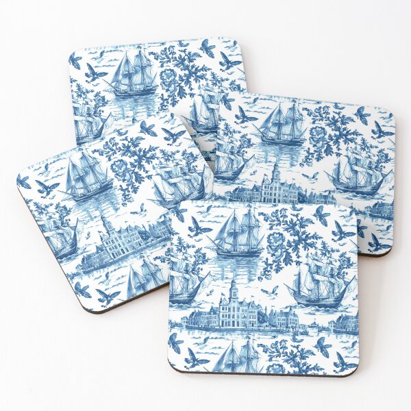 Item preview, Voyage in Delft: Seafaring Toile Dreams designed and sold by House of Blue.