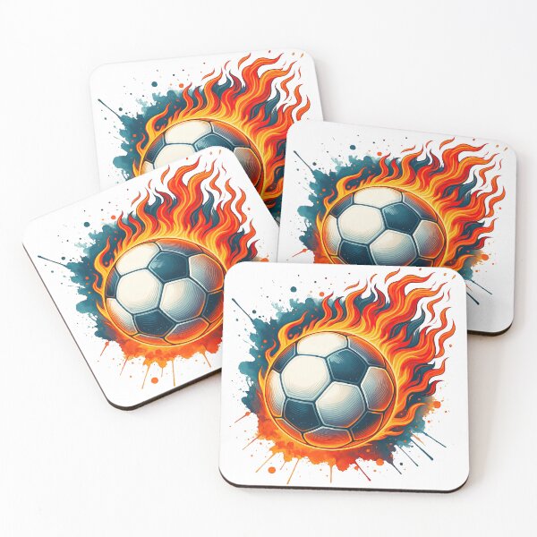 Item preview, Fiery Soccer Ball in Motion with Paint Splashes designed and sold by ArtfulWeave.