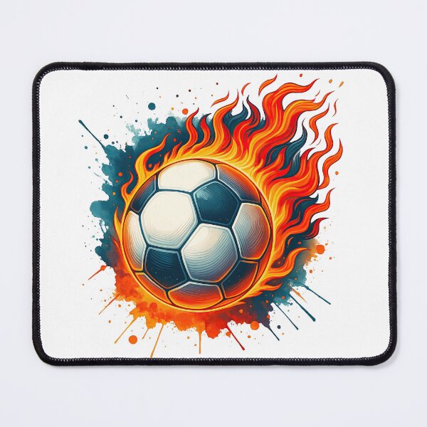 Item preview, Fiery Soccer Ball in Motion with Paint Splashes designed and sold by ArtfulWeave.