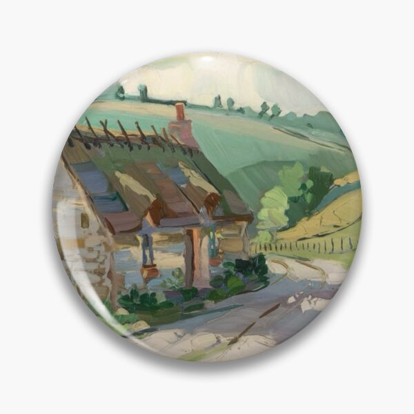 Item preview, Quiet French Cottage with Green Hills | Sisley-Inspired Rural Painting designed and sold by CARRAANN.