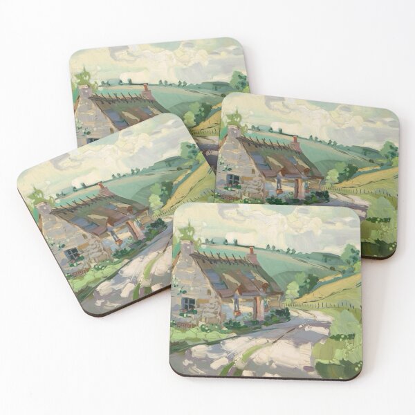 Item preview, Quiet French Cottage with Green Hills | Sisley-Inspired Rural Painting designed and sold by CARRAANN.