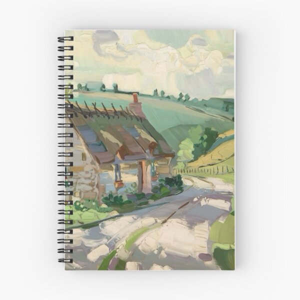 Item preview, Quiet French Cottage with Green Hills | Sisley-Inspired Rural Painting designed and sold by CARRAANN.