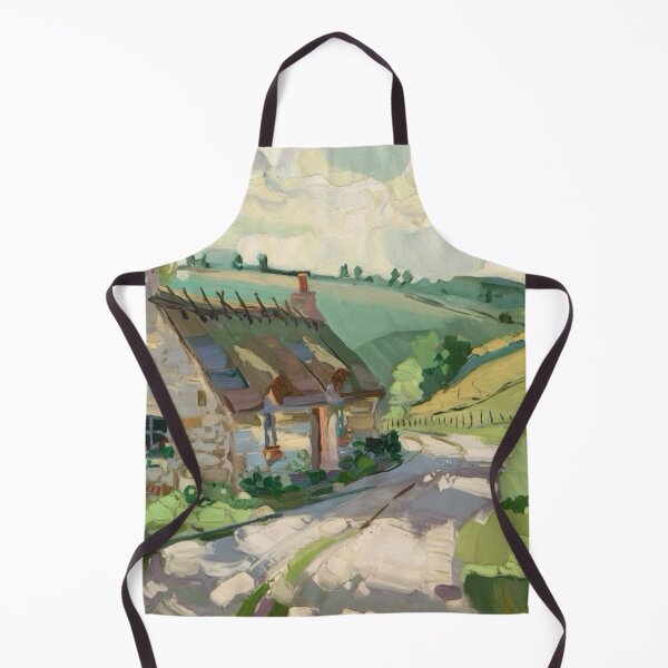 Item preview, Quiet French Cottage with Green Hills | Sisley-Inspired Rural Painting designed and sold by CARRAANN.