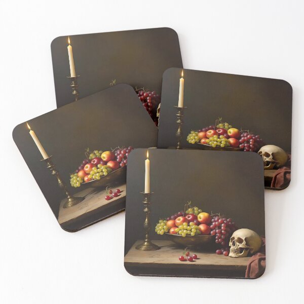 Item preview, Old table with fruit and skull designed and sold by ReneMM.