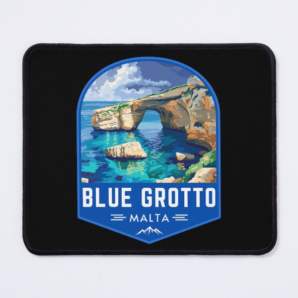 Item preview, Blue Grotto in Malta Vintage Travel Art Badge designed and sold by MaateoDesign.