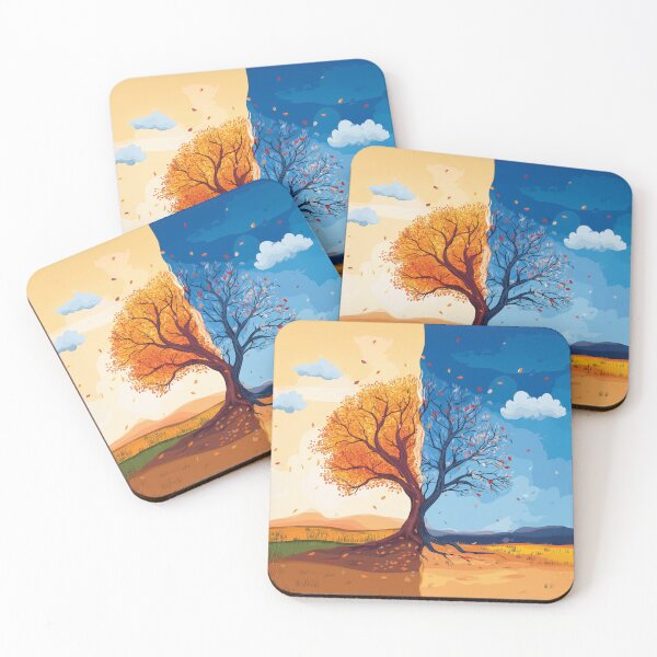 Item preview, Split Tree Concept design Showing Autumn and Winter Seasonal Contrast. designed and sold by HEMRO.