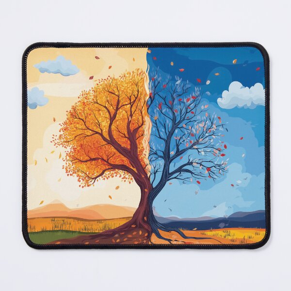 Item preview, Split Tree Concept design Showing Autumn and Winter Seasonal Contrast. designed and sold by HEMRO.