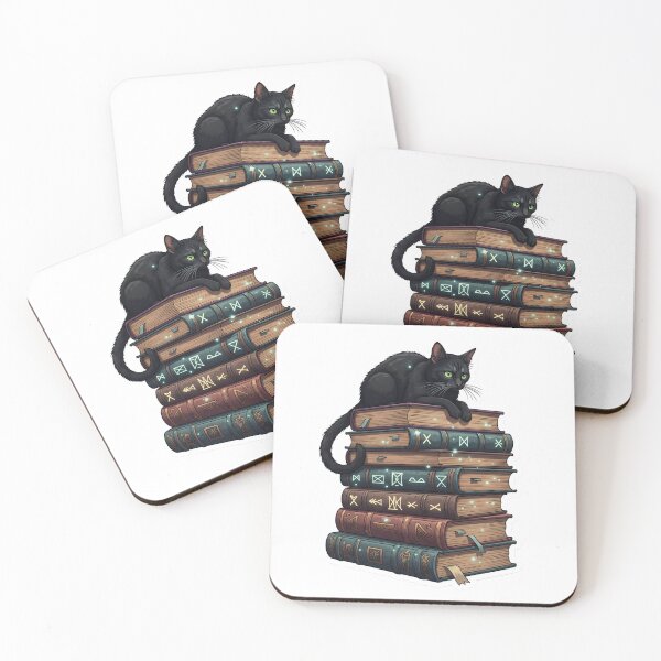 Item preview, Dark Academia Black Cat & Spellbooks - Witchy Bookworm Aesthetic designed and sold by StickyGuys.