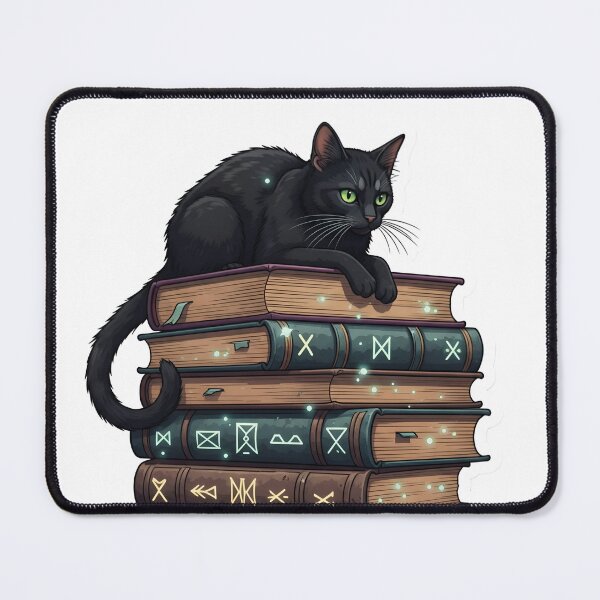 Item preview, Dark Academia Black Cat & Spellbooks - Witchy Bookworm Aesthetic designed and sold by StickyGuys.
