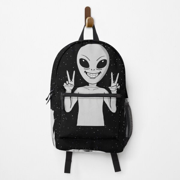Item preview, Smiling Alien with Braces Throwing a Peace Sign designed and sold by Moira1990.