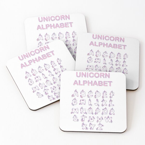 Item preview, Unicorn Alphabet Transparent Poster, ABC Unicorn Sticker designed and sold by FilizDesigner.
