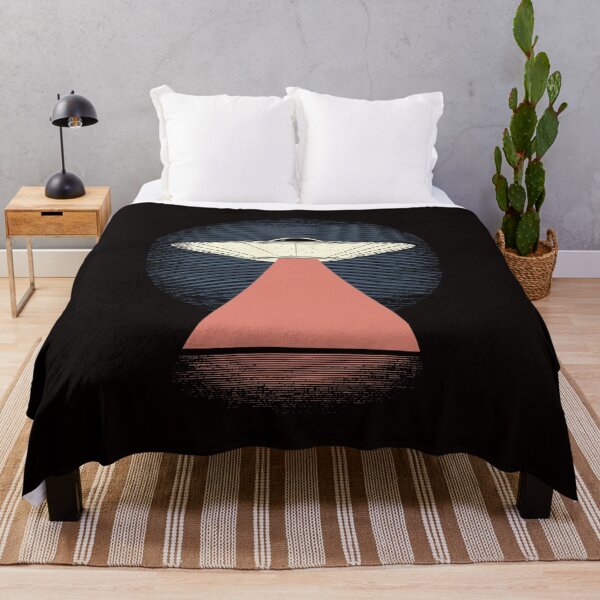 Item preview, Flying Saucer Beaming Light Over Earth At Night designed and sold by WykroMerch.