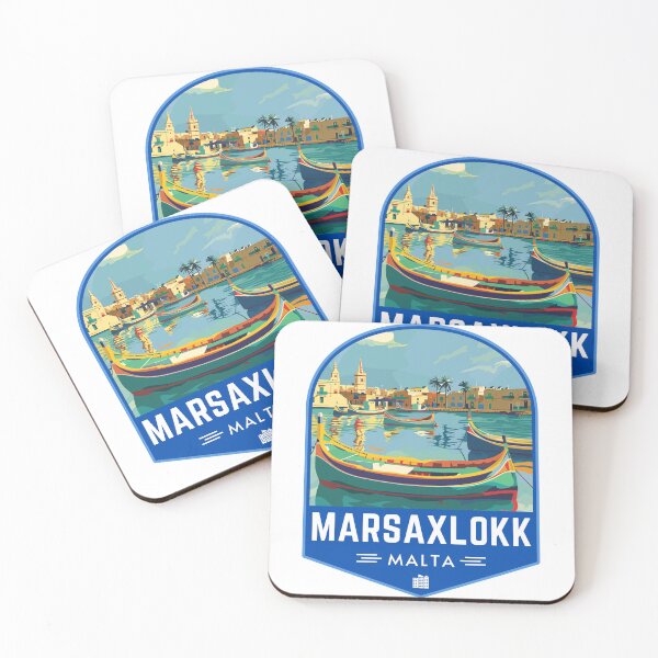 Item preview, Marsaxlokk in Malta Vintage Travel Art Badge designed and sold by MaateoDesign.