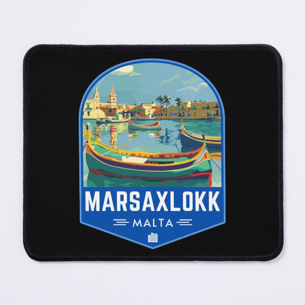 Item preview, Marsaxlokk in Malta Vintage Travel Art Badge designed and sold by MaateoDesign.