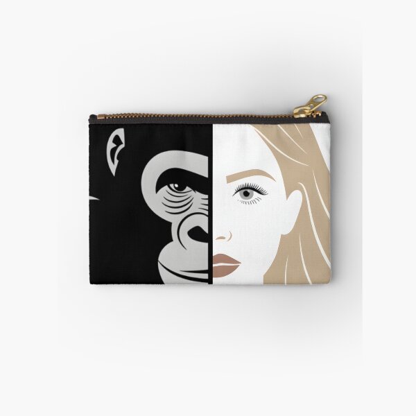Item preview, Minimalist Vector Portrait – Gorilla and Blonde Woman Eye Contact designed and sold by AV.