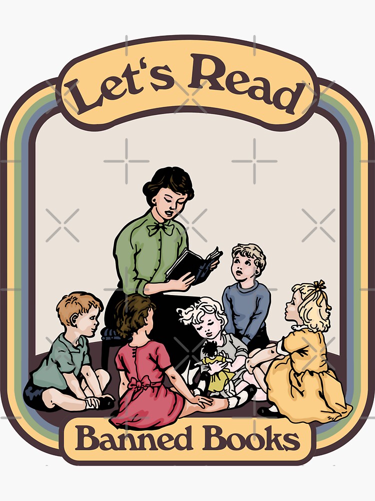 Imagen 3 de 3, Pegatina con la obra Leamos libros prohibidos, diseñada y vendida por unhingedheather.