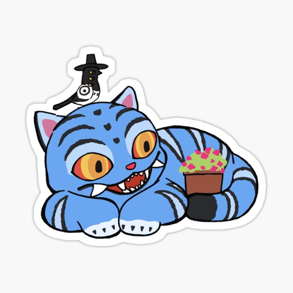 Item preview, Blue Tiger Playing  Sticker designed and sold by egallagher-shop.