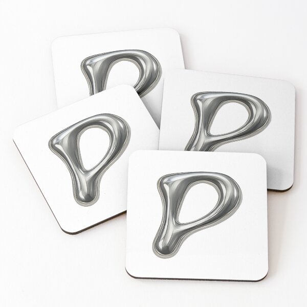 Item preview, Initial P - 3D Liquid Metal Font designed and sold by uncoXab.