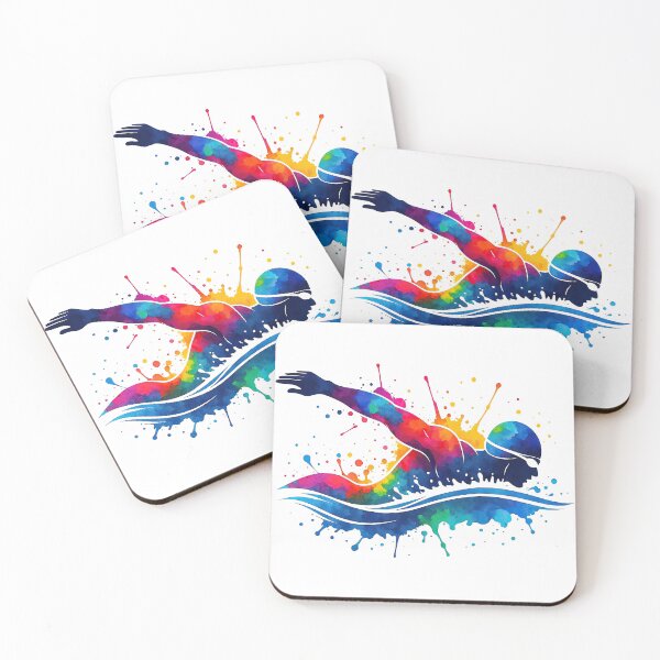 Item preview, Colorful Watercolor Swimmer in Motion designed and sold by ArtfulWeave.