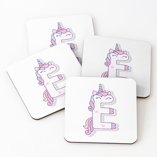 Item preview, Cute Unicorn E Sticker – Kawaii Alphabet Letter designed and sold by FilizDesigner.