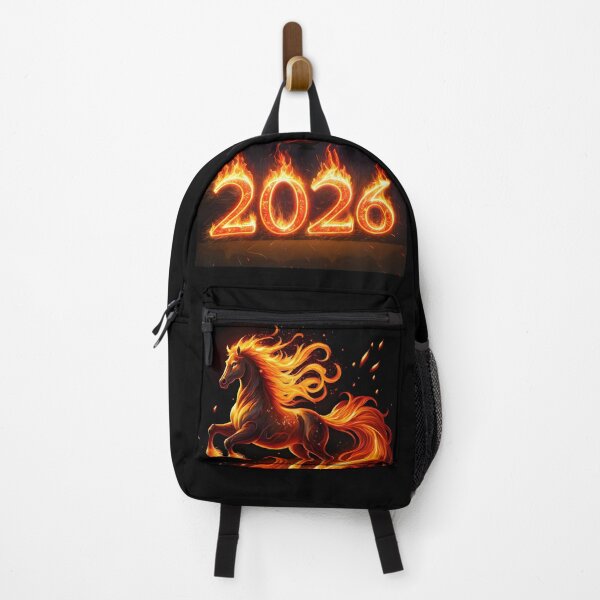 Item preview, 2026: Year of the Fire Horse, fiery horse, Happy New Year! fire on black background designed and sold by orthodox-icon.