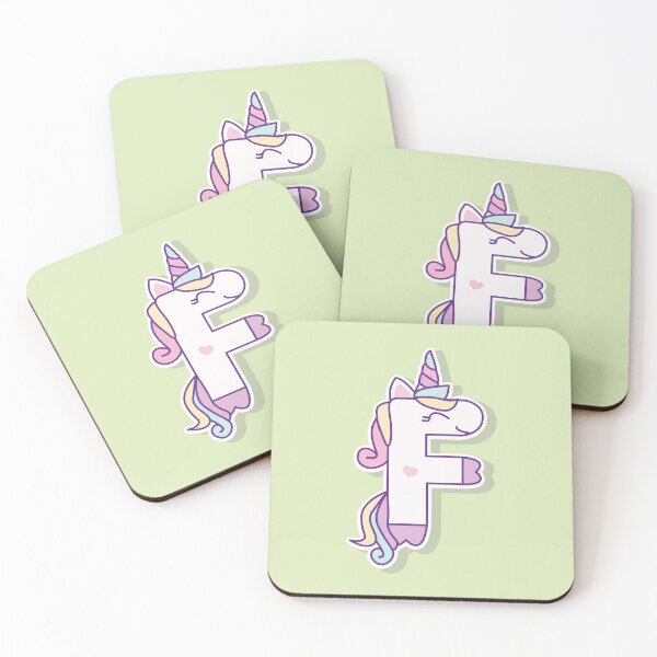 Item preview, Whimsical Letter F – Pastel Unicorn Fun for Children designed and sold by FilizDesigner.