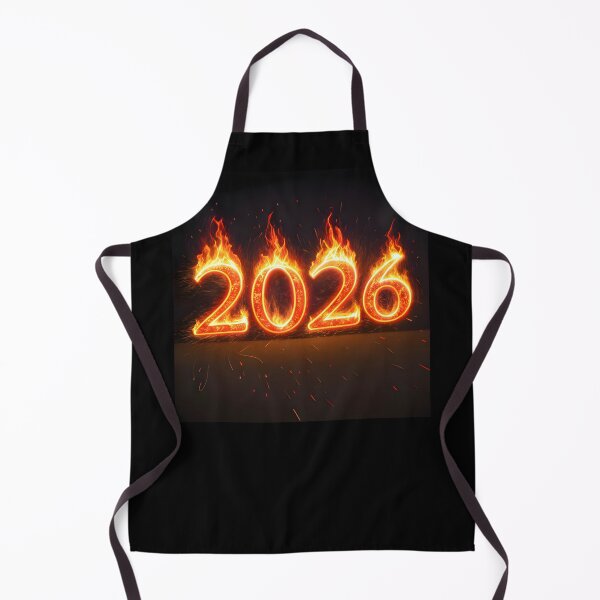 Item preview, 2026: Year of the Fire Horse, fiery horse, Happy New Year! numbers fire on black background designed and sold by orthodox-icon.