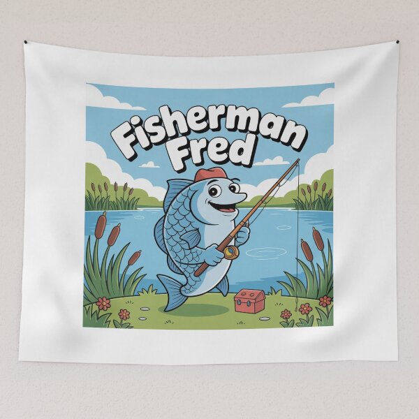 Item preview, Fisherman Fred - Fish Catching Fish designed and sold by ArtQueen777.