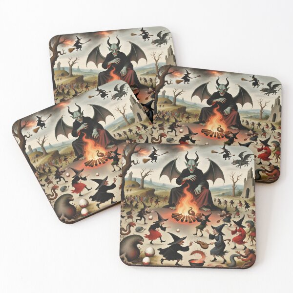 Item preview, The Witches Sabbath spooky painting art designed and sold by Vintage Designs +.