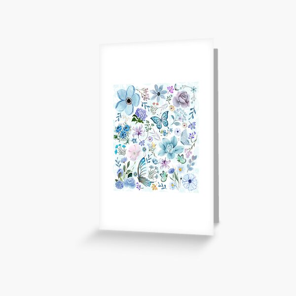Item preview, Blue Floral and Butterfly_Light theme Design designed and sold by DesignsbyNDH.