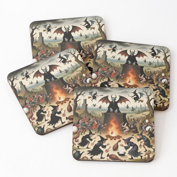 Item preview, The Witches Sabbath spooky painting art designed and sold by Vintage Designs +.