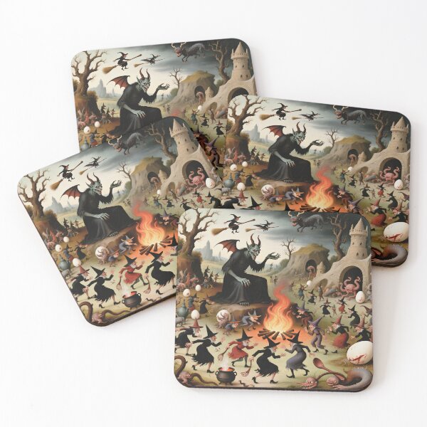 Item preview, The Witches Sabbath spooky painting art designed and sold by Vintage Designs +.