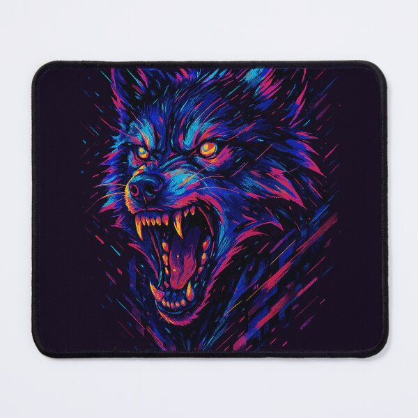 Item preview, Cyber Howl – Neon Glitch Wolf Head Art | Fierce Vaporwave Predator Design designed and sold by TrendznHitz.
