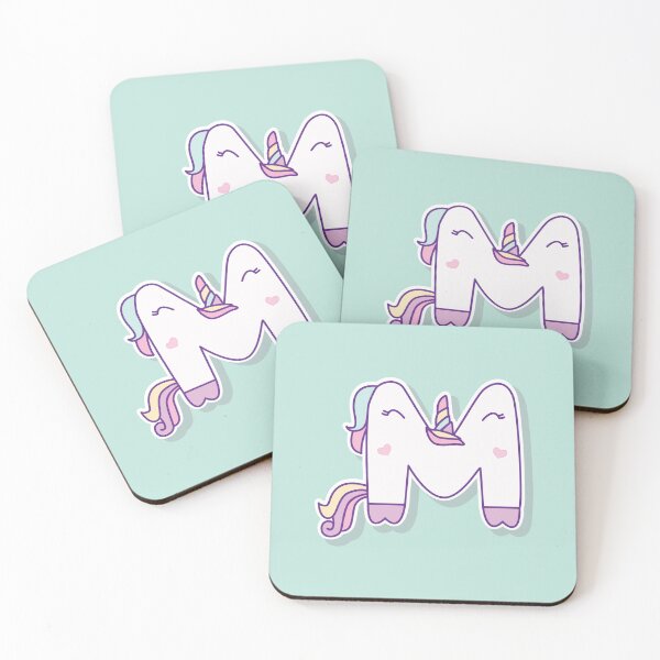 Item preview, Cute Unicorn Monogram M designed and sold by FilizDesigner.