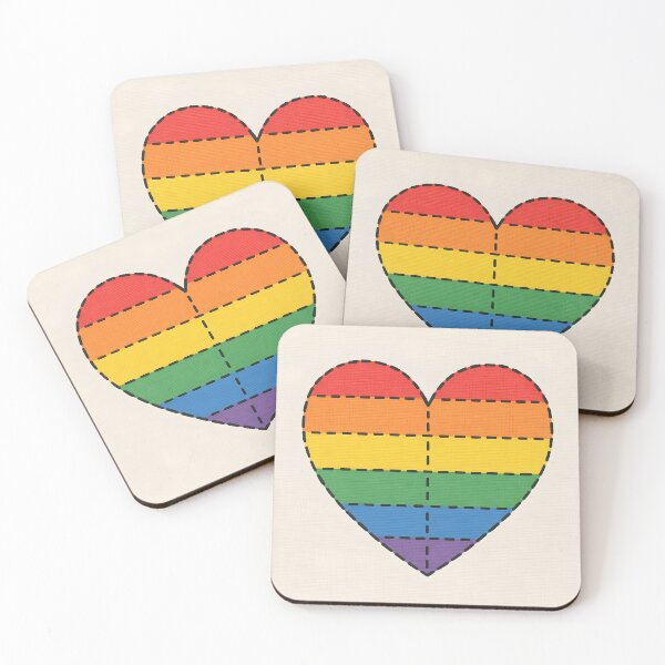 Item preview, Pride Patchwork Heart – Stitched Rainbow Fabric Design designed and sold by VoidBloom Studio.