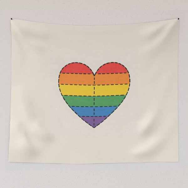 Item preview, Pride Patchwork Heart – Stitched Rainbow Fabric Design designed and sold by VoidBloom Studio.