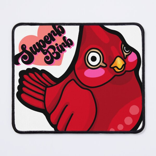 Item preview, Silly red Cardinal bird with big eyes designed and sold by Miskobineshii.