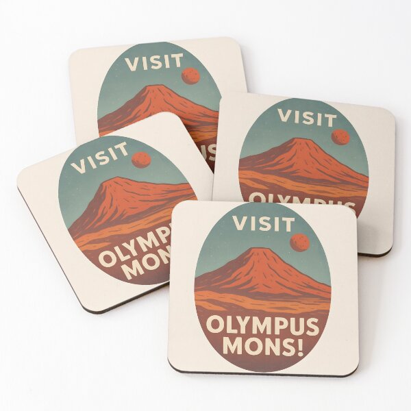 Item preview, Visit Olympus Mons – Vintage Mars Travel Poster designed and sold by VoidBloom Studio.