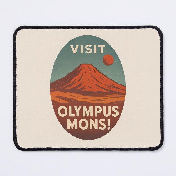 Item preview, Visit Olympus Mons – Vintage Mars Travel Poster designed and sold by VoidBloom Studio.