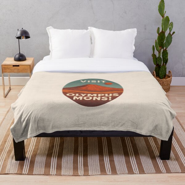 Aperçu de l'œuvre Visitez Olympus Mons – Affiche de voyage vintage sur Mars créée et vendue par VoidBloom Studio.